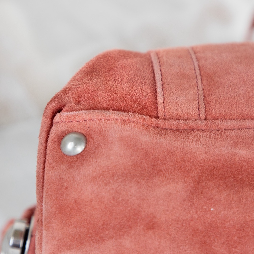 Prada Peach Suede Shoulder Bag - Picture 7 of 13